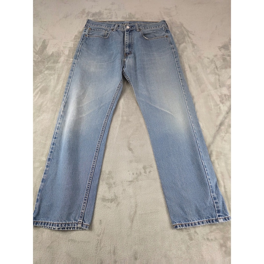 Levi's 505 Jeans Mens 34x30 Light Wash Blue Regular Fit Straight Leg Denim